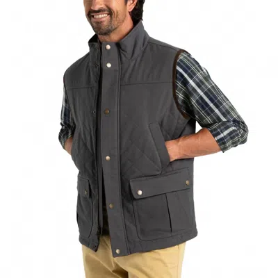 Duck Head Waxed Quilted Duck Vest In Magnet Grey In Multi