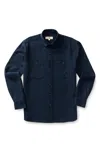DUCK HEAD WESTOVER SOLID COTTON QUILTED SPORT SHIRT IN NAVY HEATHER