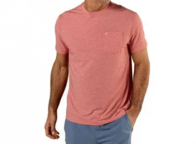 Duck Head Windward Performance T-shirt In Red Heather