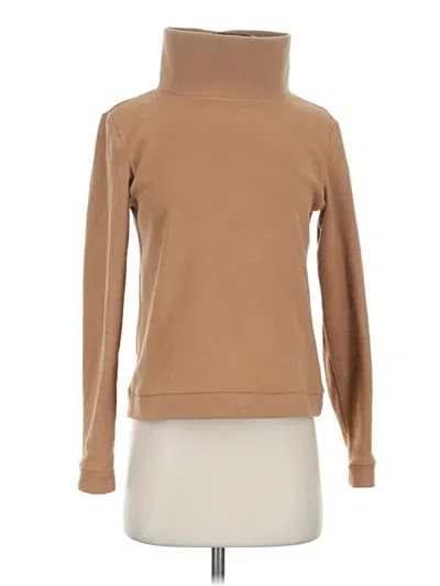 Pre-owned Dudley Stephens Long Sleeve Top Tan Turtleneck Tops