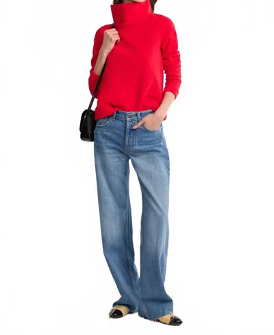 Dudley Stephens Park Slope Turtleneck Top In Cherry Red