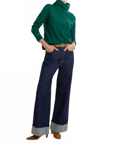 Dudley Stephens Park Slope Turtleneck Top In Hunter Green In Blue