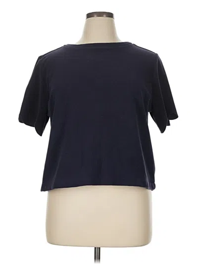 Pre-owned Dudley Stephens Short Sleeve Top Blue Crew Neck Tops