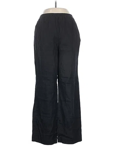 Pre-owned Due Per Due Linen Pants In Black