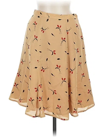 Pre-owned Due Per Due Silk Skirt In Brown