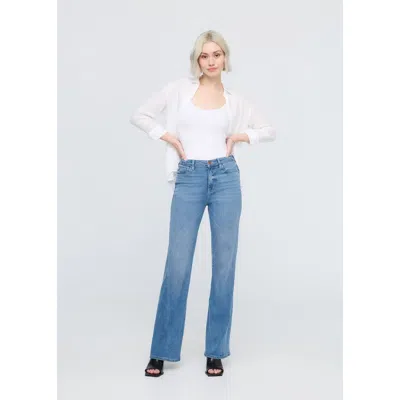 Duer No Sweat Denim High Rise Wide Leg In Blue