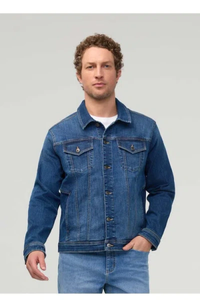 Duer Performance Denim All Season Trucker Jacket In Blue