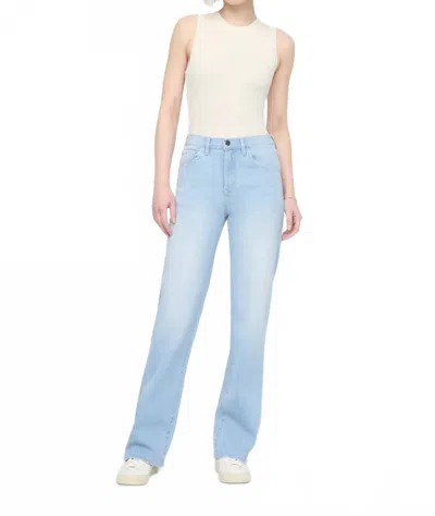 Duer Performance Denim High Rise Straight Jeans In Sun Faded Blue