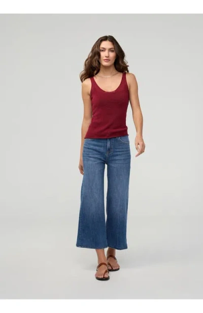 Duer Performance Denim High Rise Wide Leg Crop In Blue