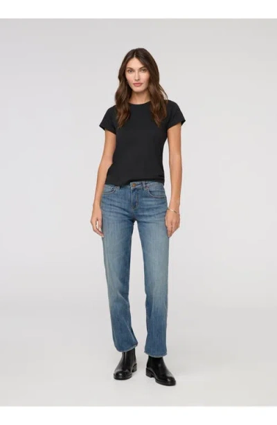 Duer Performance Denim Mid Rise Straight In Black