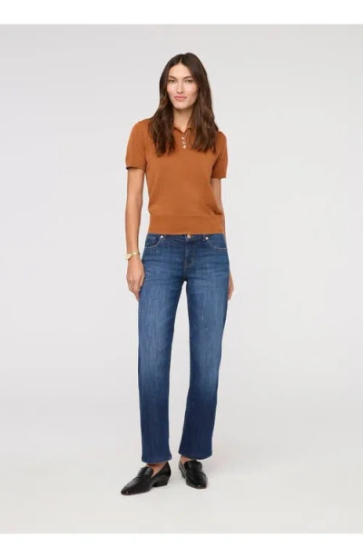 Duer Performance Denim Mid Rise Straight In Brown