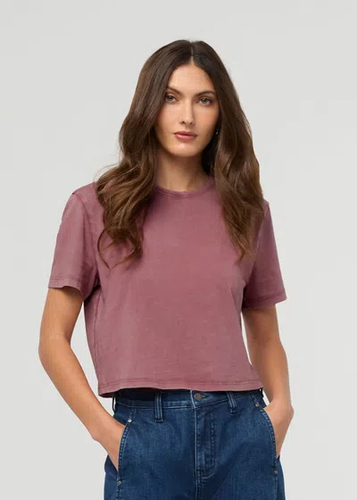 Duer Purepima Boxy Tee In Washed Dusty Rose