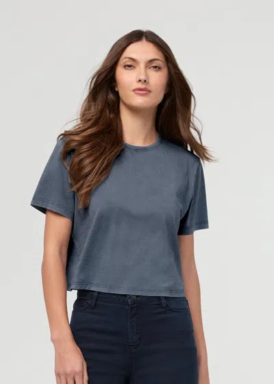 Duer Purepima Boxy Tee In Washed Stone Blue