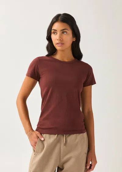 Duer Purepima Slim Crew In Chestnut