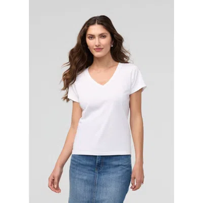 Duer Purepima Slim V-neck In White