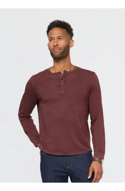 Duer Purepima Vintage Henley In Burgundy