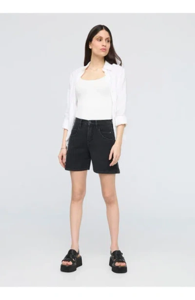 Duer Stretch Canvas High Rise Relaxed Short In Black