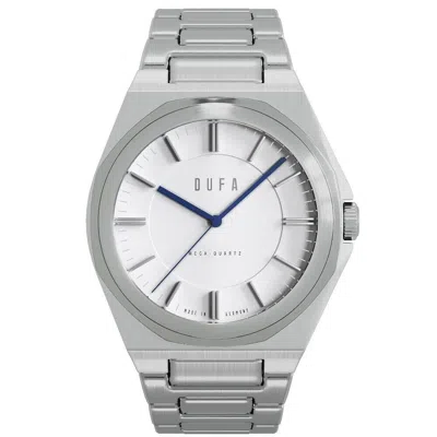 Pre-owned Dufa Wachsmann Contemporary White 40mm Quartz Men's Watch Dial White Df-9037-11