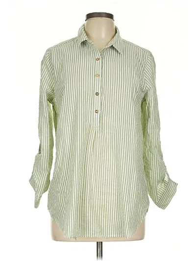 Pre-owned Duffield Lane 3/4 Sleeve Blouse In Green