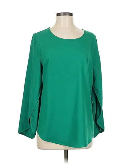 Pre-owned Duffield Lane 3/4 Sleeve Blouse In Green