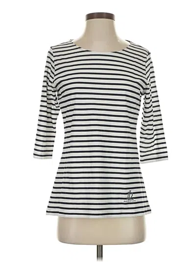 Duffield Lane 3/4 Sleeve Top White Boatneck Tops In Multi