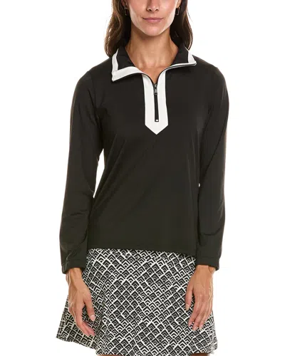 Duffield Lane Active Tory 1/4-zip Pullover In Black