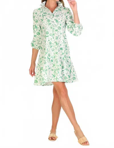 Duffield Lane Adara Dress In Green Botanical Toile