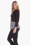 Duffield Lane Allison Top In Black With Gingham In Black