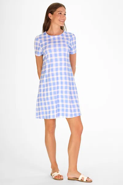Duffield Lane Alva Dress In Blue Bell Wavy Gingham