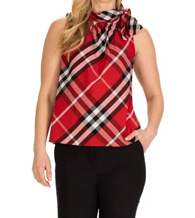 Duffield Lane Amelia Sleeveless Top In Red Plaid In Multi