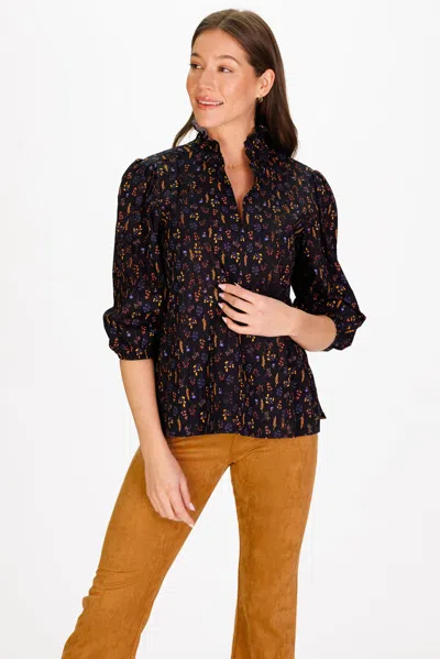 Duffield Lane Annalise Popover In Black Floral