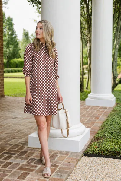 Duffield Lane Ashlynn Dress In Chocolate Gingham