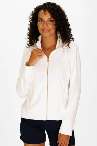 Duffield Lane Ayla Zip Up In White Supersoft