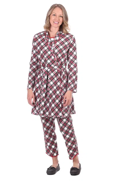 Duffield Lane Barron Robe In Red & White Plaid