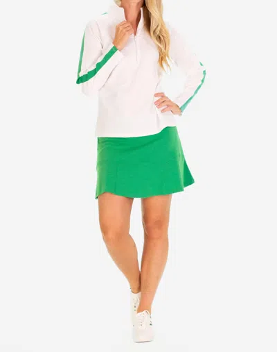 Duffield Lane Bel-air Quarter Zip In White/grass In Multi