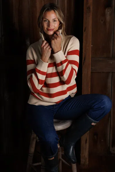 Duffield Lane Blaire Quarter Zip Sweater In Multi