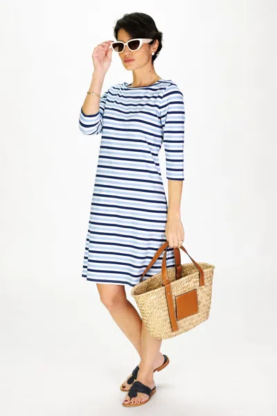 Duffield Lane Boat Neck Lake Dress In Horizon Stripe