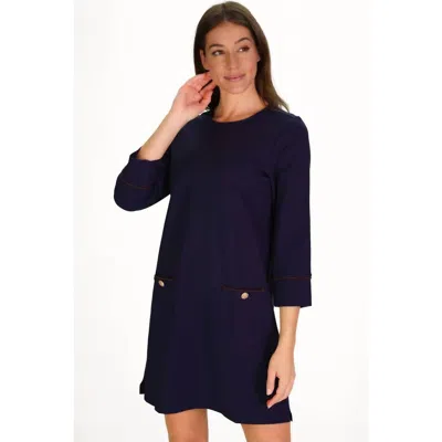 Duffield Lane Caitlyn Mini Dress In Navy In Blue