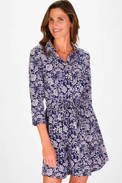 Duffield Lane Camila Dress In Navy Blossoms