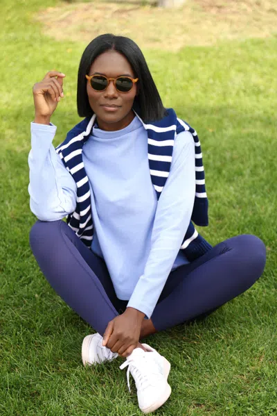 Duffield Lane Camren Top In Cloudy Blue Supersoft