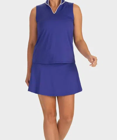 Duffield Lane Catherine Sleeveless Tunic In Bright Blue