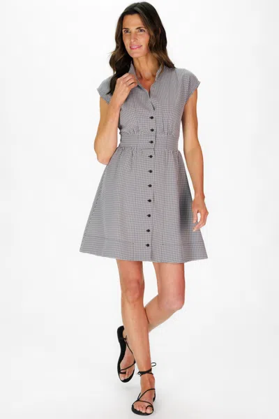 Duffield Lane Cece Dress In Black Mini Gingham Seersucker