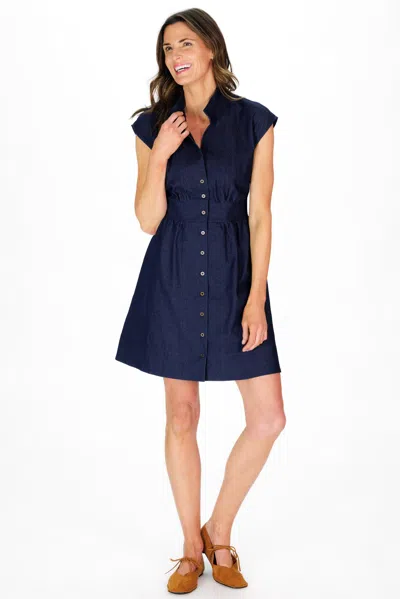 Duffield Lane Cece Dress In Dark Stretch Denim