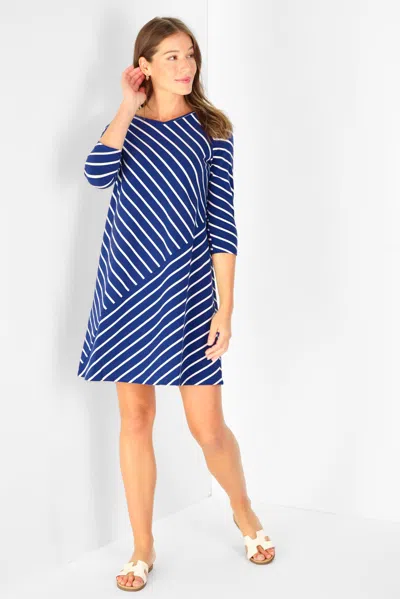 Duffield Lane Chase Dress In Navy And White Stripe