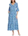 Duffield Lane Cordelia Midi Dress In Blue