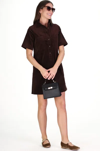 Duffield Lane Corduroy Mary Dress In Brown