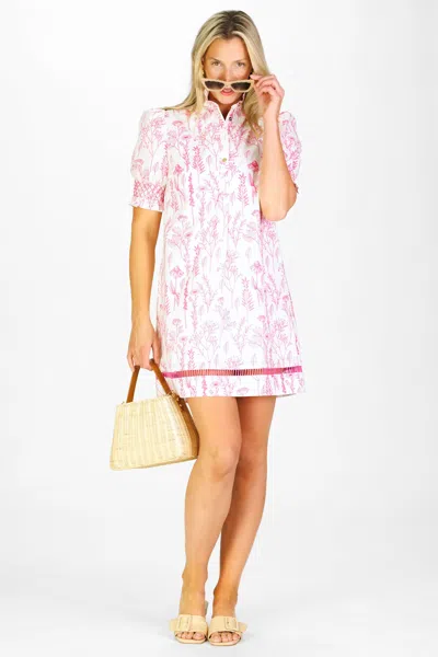 Duffield Lane Dallas Dress In Pink Floral Toile