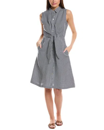 Duffield Lane Davie Linen-blend Shirtdress In Blue