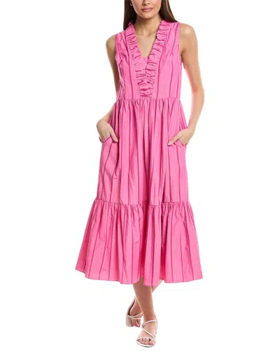 Duffield Lane Delphine Midi Dress In Pink