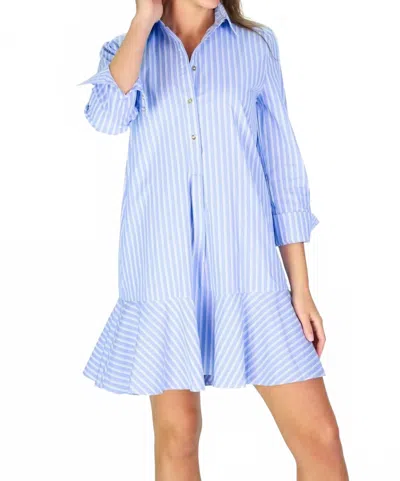 Duffield Lane Double Stripe Iris Dress In Light Blue